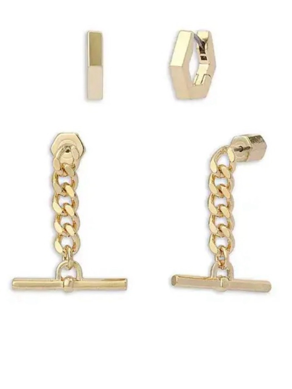 ALLSAINTS
Signature Hexagon Hoop & Chain Drop
Earrings Set